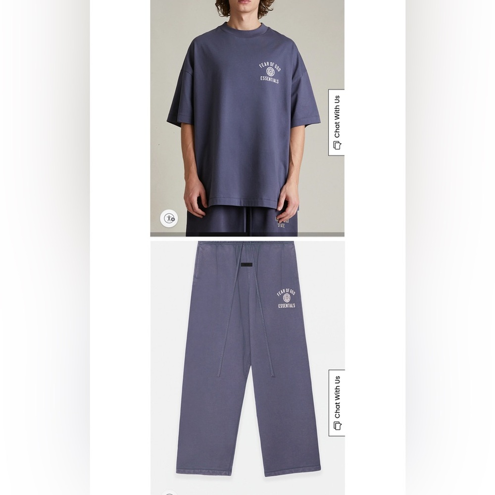 Fear of God Essentials Marine Set T-shirt and Sweatpants Adult Small